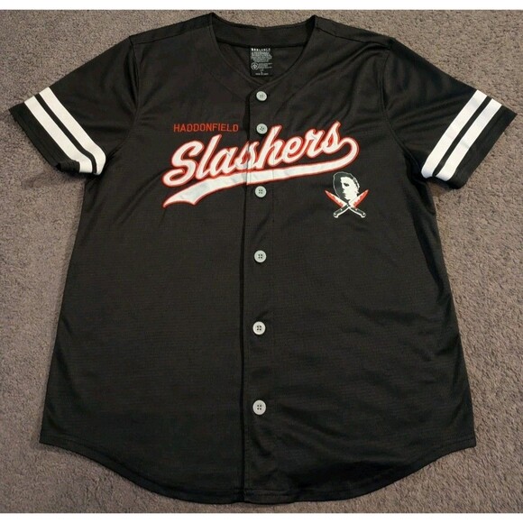Box Lunch Haddonfield Slashers Michael Myers Halloween Baseball Jersey Men's L - Picture 1 of 6